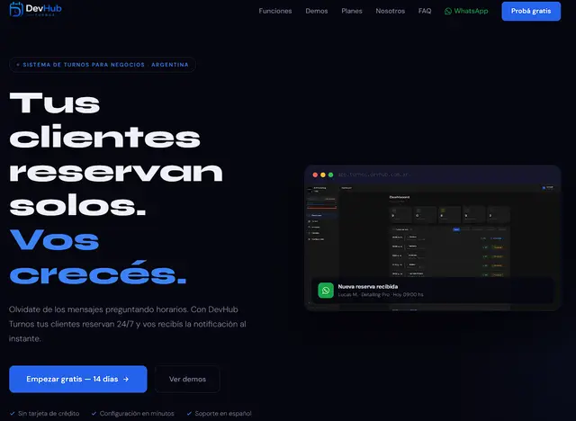 Screenshot de DevHub Turnos