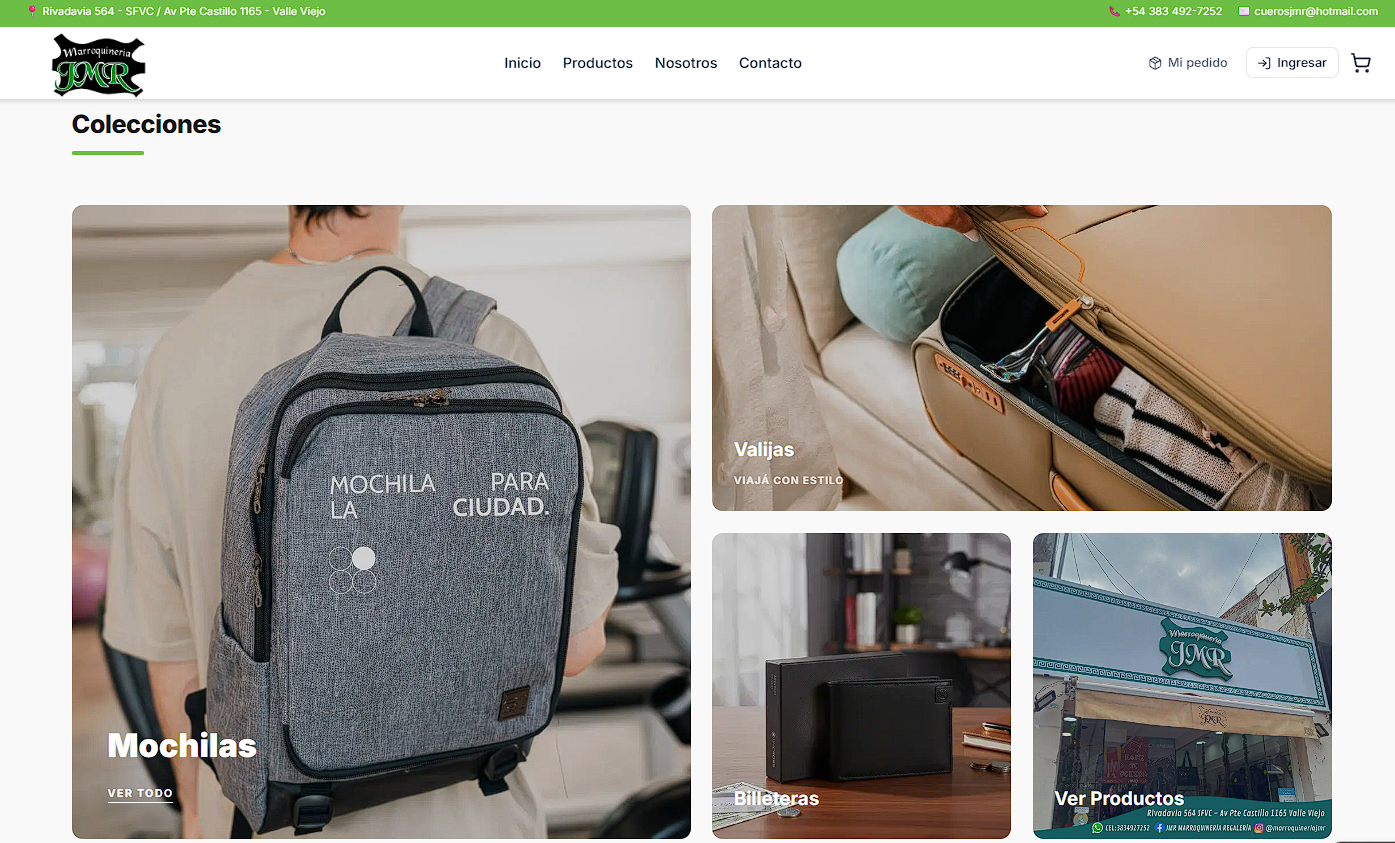 Screenshot de JMR E-commerce
